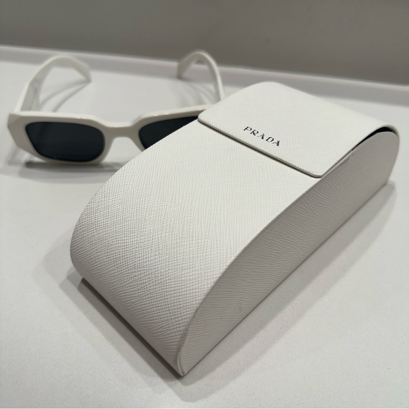 PRADA Authentic Symbole Triangle Logo Sunglasses- White - Picture 8 of 9